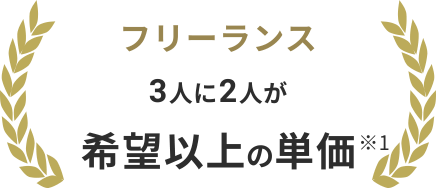 フリーランス 3人に2人が希望以上の単価