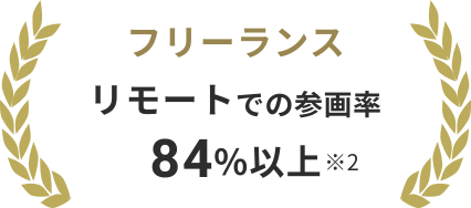 フリーランス リモートでの参画率84%以上