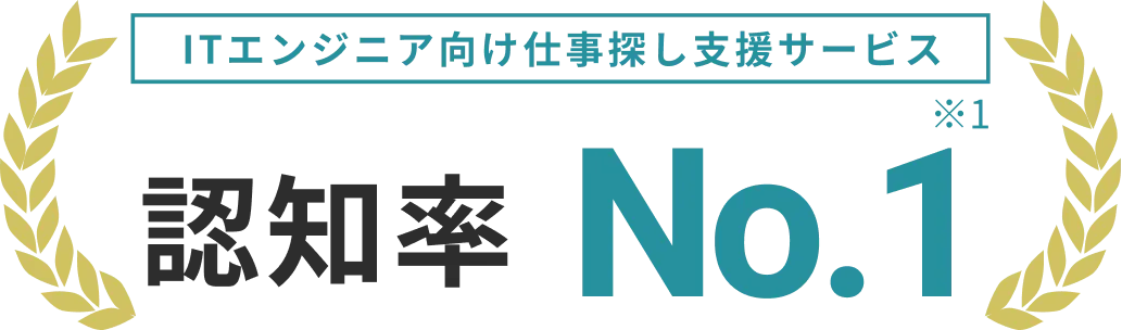 ITエンジニア向け仕事探し支援サービス 認知率 No.1