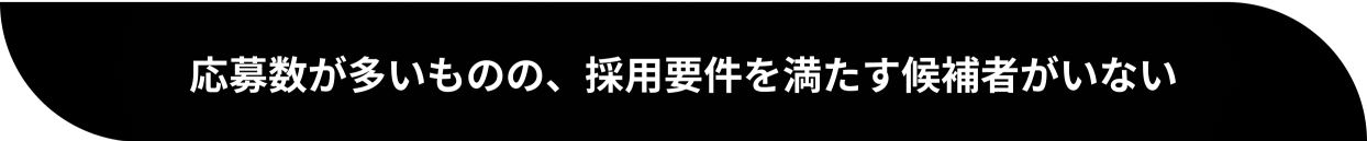 応募数が多いものの、採用要件を満たす候補者がいない