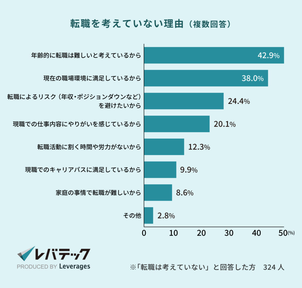 転職を考えていない理由（複数回答）