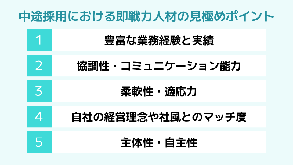 中途採用における即戦力人材の見極めポイント